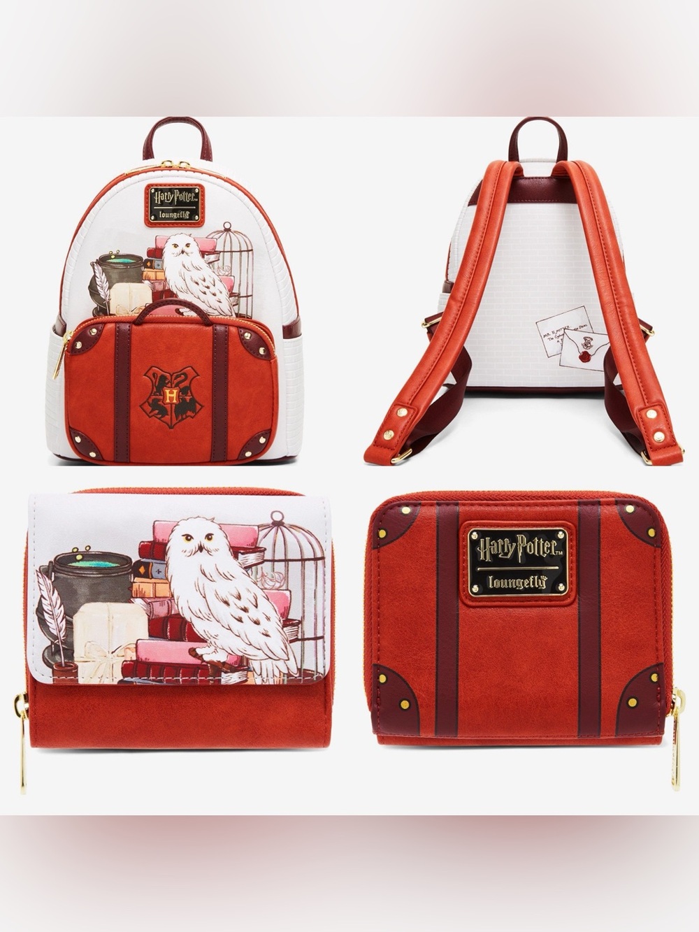 NWOT Loungefly Harry Potter Hedwig
Suitcase Backpack+wallet SET